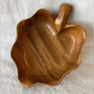 Vintage Monkey Pod Wood Taro Leaf by Harry's Cabinet & Curio Hawaii